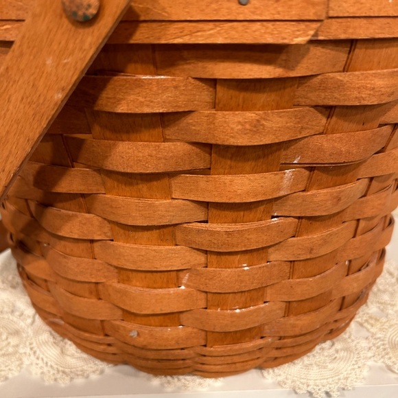 LARGE LONGABERGER BASKET WITH PUNCH BOWL INSERT 1993 - Picture 7 of 9